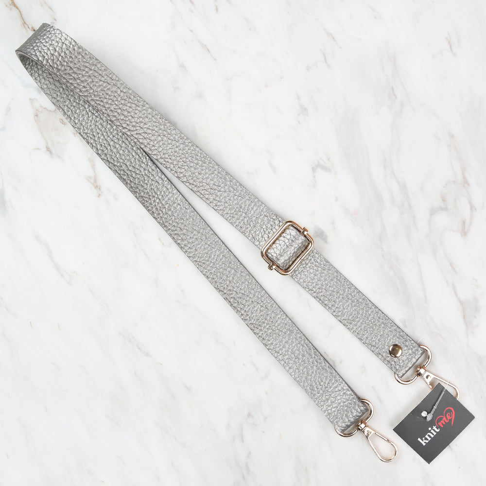 Knitme Sürgü Tokalı Çanta Askısı 130x2,5 cm Gümüş BA-0003